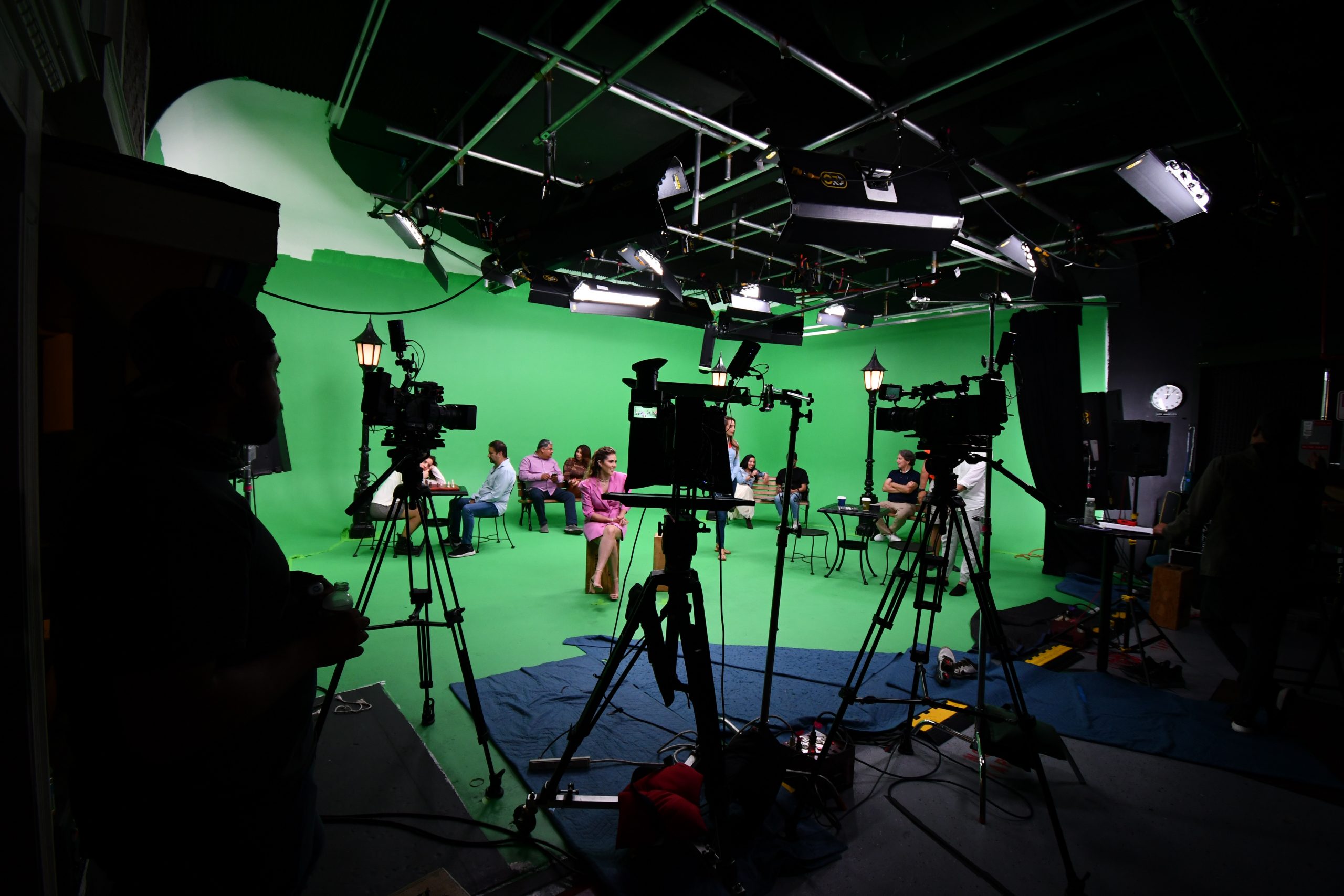 Multicam shoot on a green screen stage
